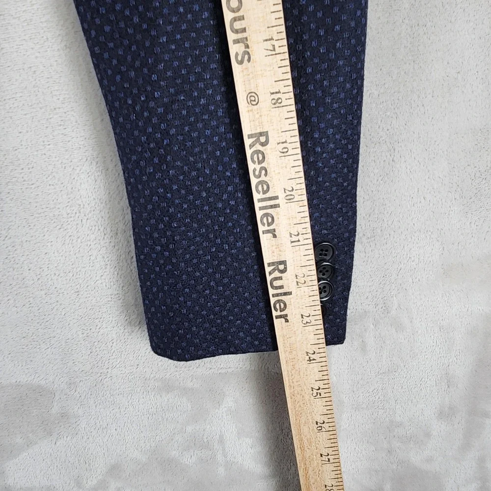 Canali Kei Blazer Mens 50 Blue Geometric Wool Cashmere Made In Italy Sport Coat
